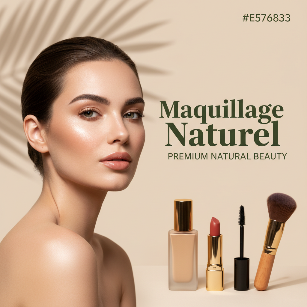 Makeup Banner with Products & Text